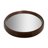 Vintage brown plastic round mirror