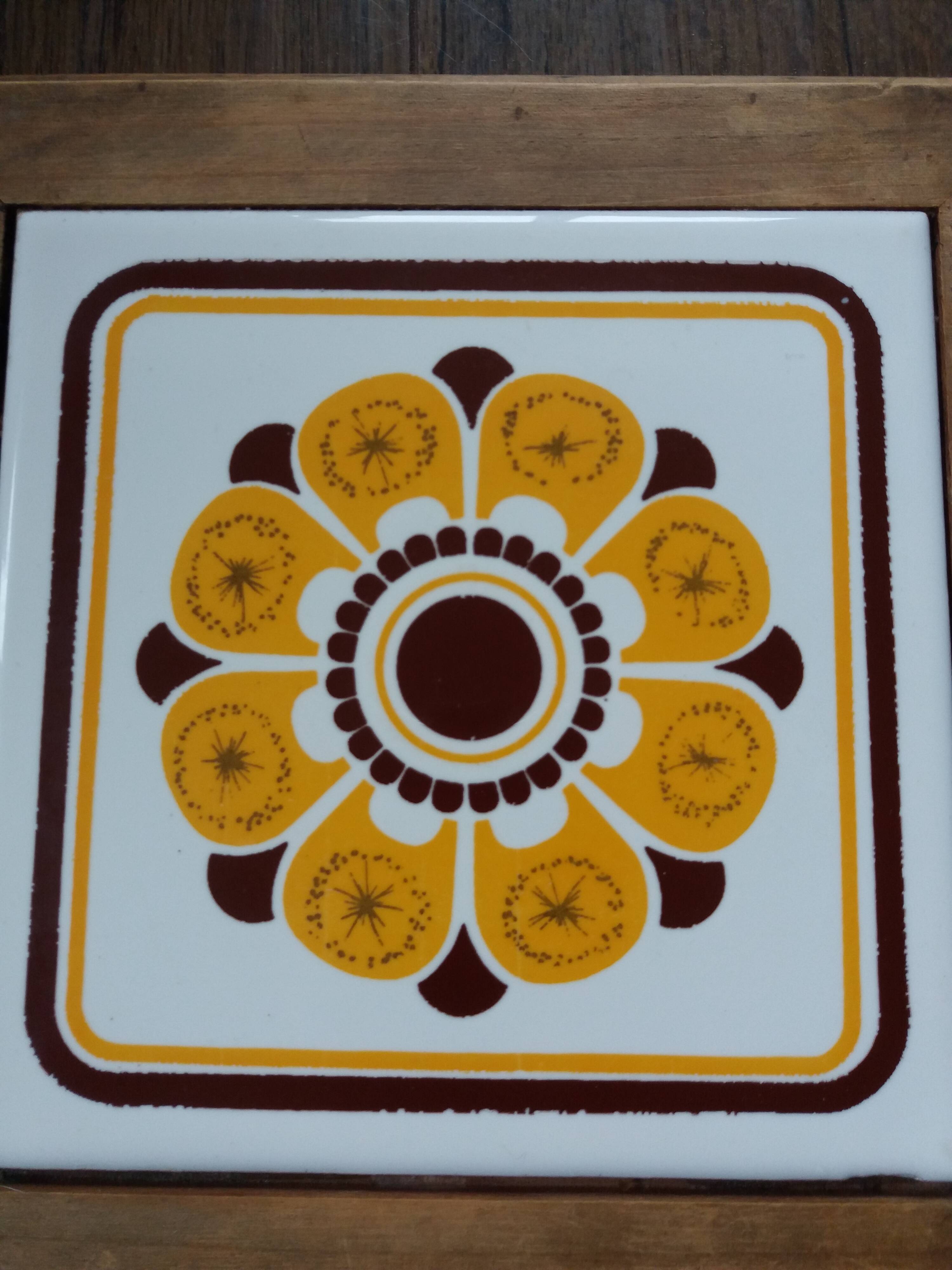 70s earthenware tile trivet