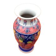 Baluster vase Polychrome ceramic Floral decoration