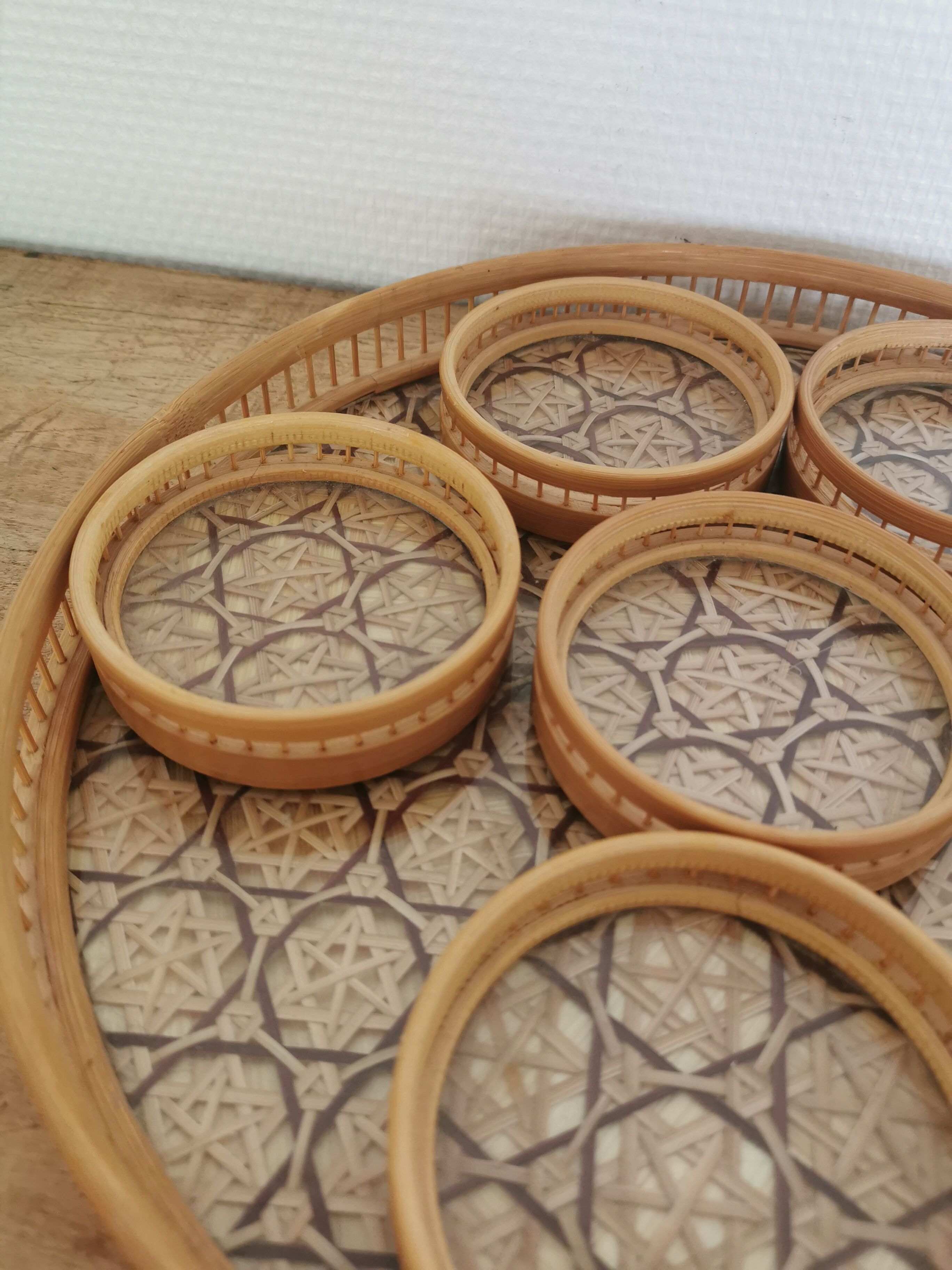 Tray and its 6 vintage sets