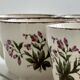 Tasses à café florales Pagnossin en faïence, Trévise, Italie.