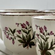 Pagnossin earthenware floral coffee cups, Treviso, Italy.