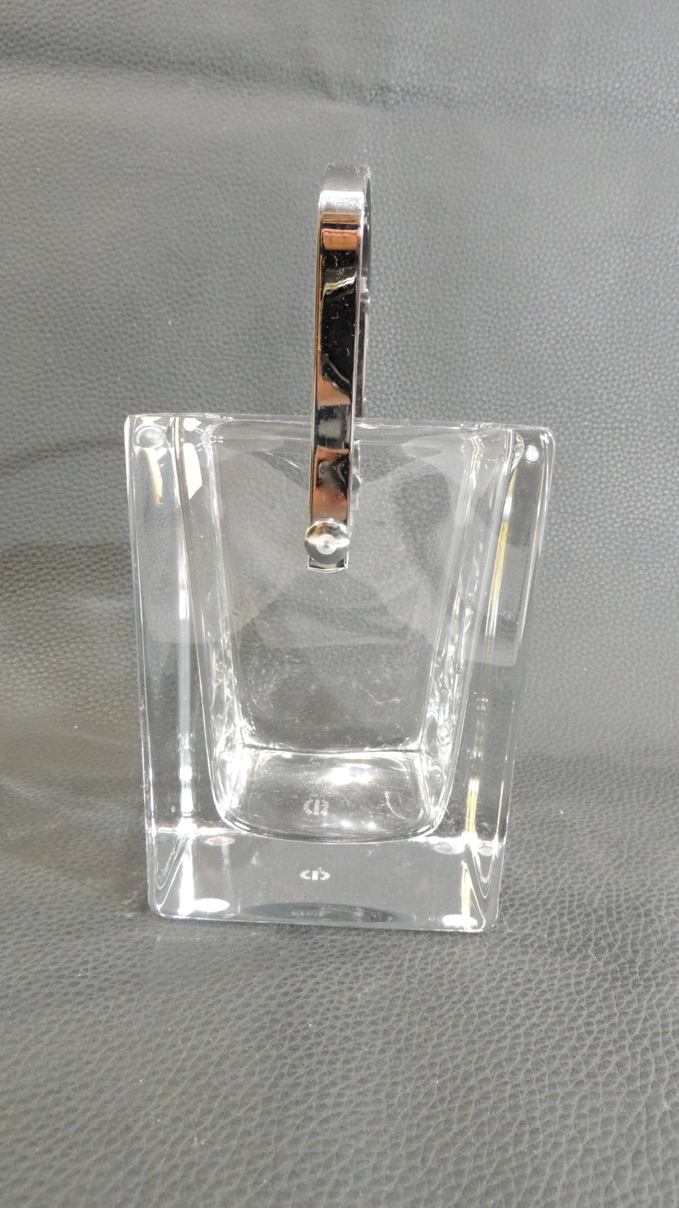 Crystal ice bucket from Sèvres, signed, vintage French design, ice bucket.