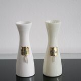 Pair of vintage opaline soliflore vases Carlux France