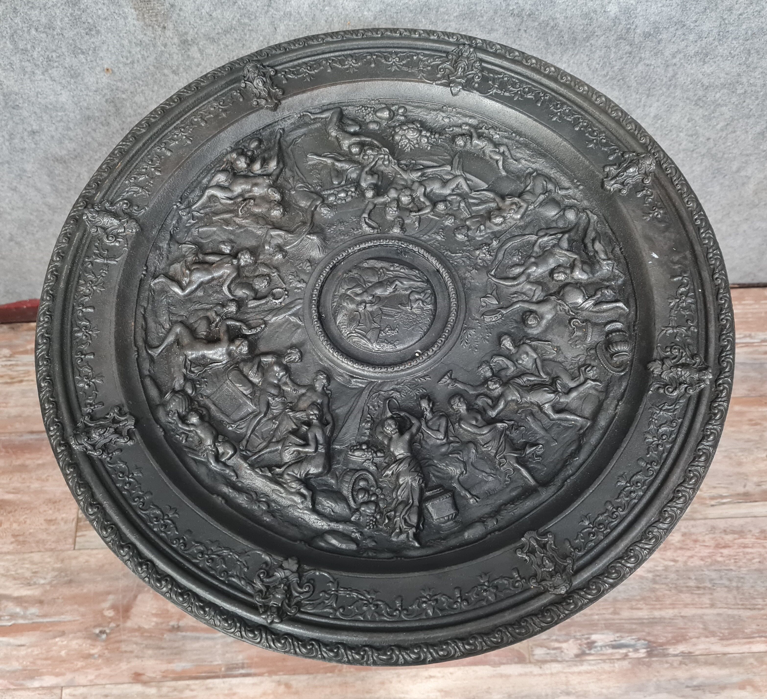 Cast iron pedestal table Napoleon III period around 1850