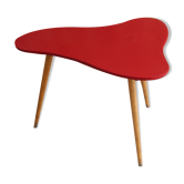 Small red tripod bean coffee table 1960