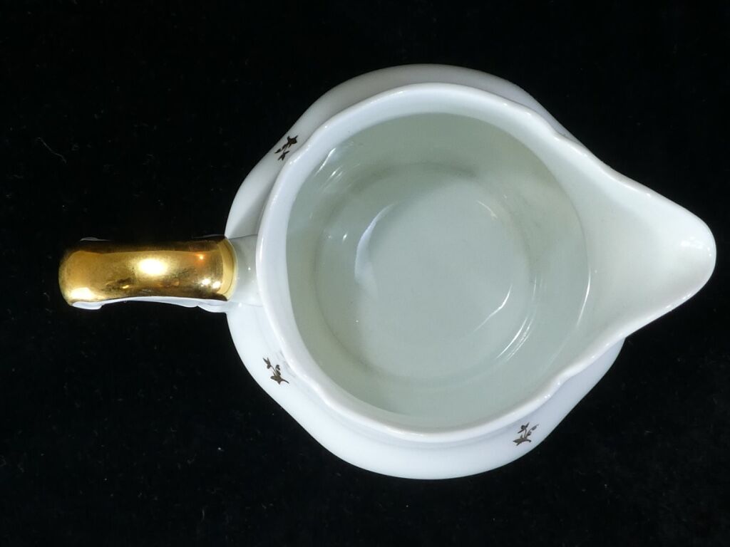 Coffee service in white and gold porcelain Limoges France