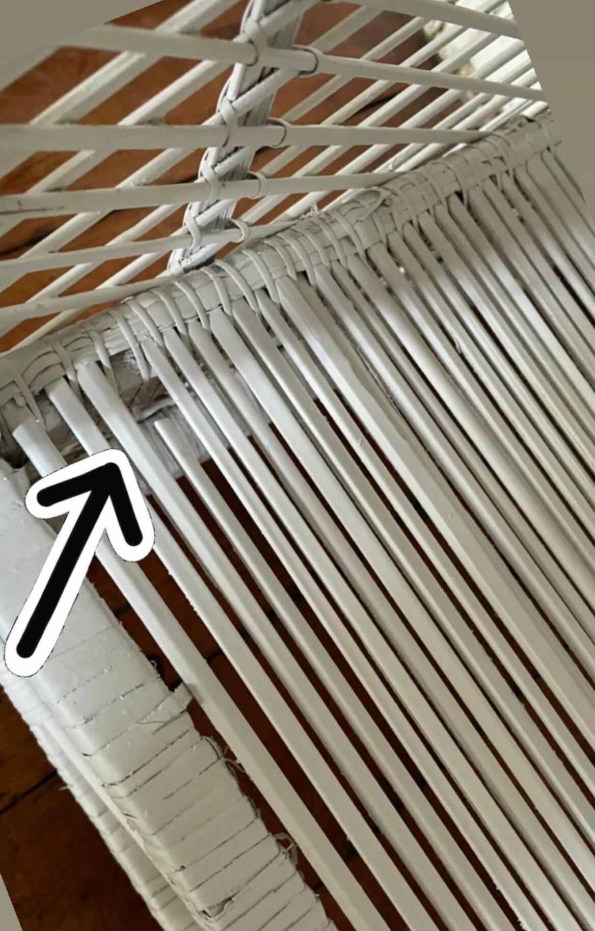 Etagère bibliothèque blanche en bambou et rotin