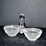 Antique Baccarat double crystal salt cellar, signed