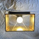 Vintage table lamp in gold brass and black marble