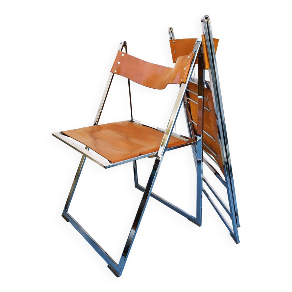 Pair of Elios Fontoni & Geraci folding chairs | Selency