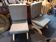 Pair of minimalist white and blue armchairs
