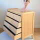 Commode vintage rénovée, années 50 60, chêne blond 