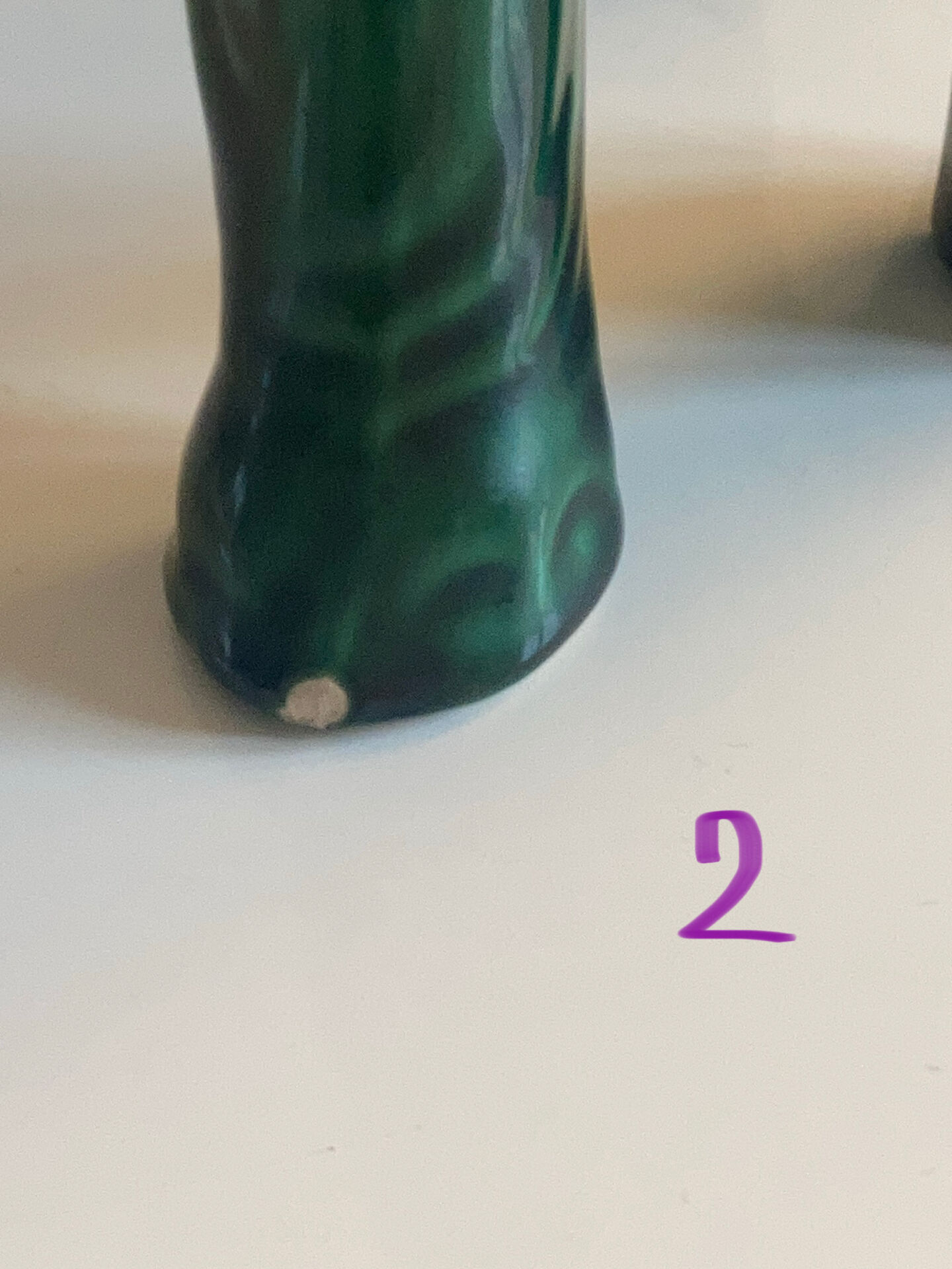 Pair of marbled faience elephants from Saint Clément