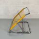 Yellow scoubidou head rest and vintage chrome metal