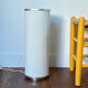 Linen and metal floor lamp
