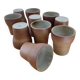 Stoneware cups – Armor stoneware set of 10 and an 11th French stoneware cup.