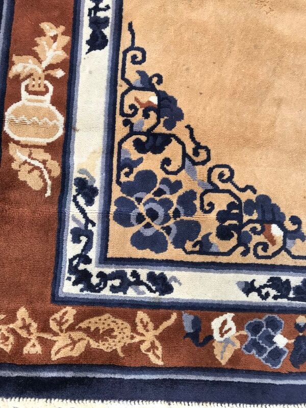 Tapis ancien point noué style chinois 204x310cm
