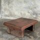 Small auxiliary stool in upcycled teak with red chrome (3274)