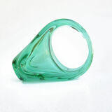 1960s glass basket, designed by M. Klinger, Zelezny Brod Sklo, Czechoslovakia