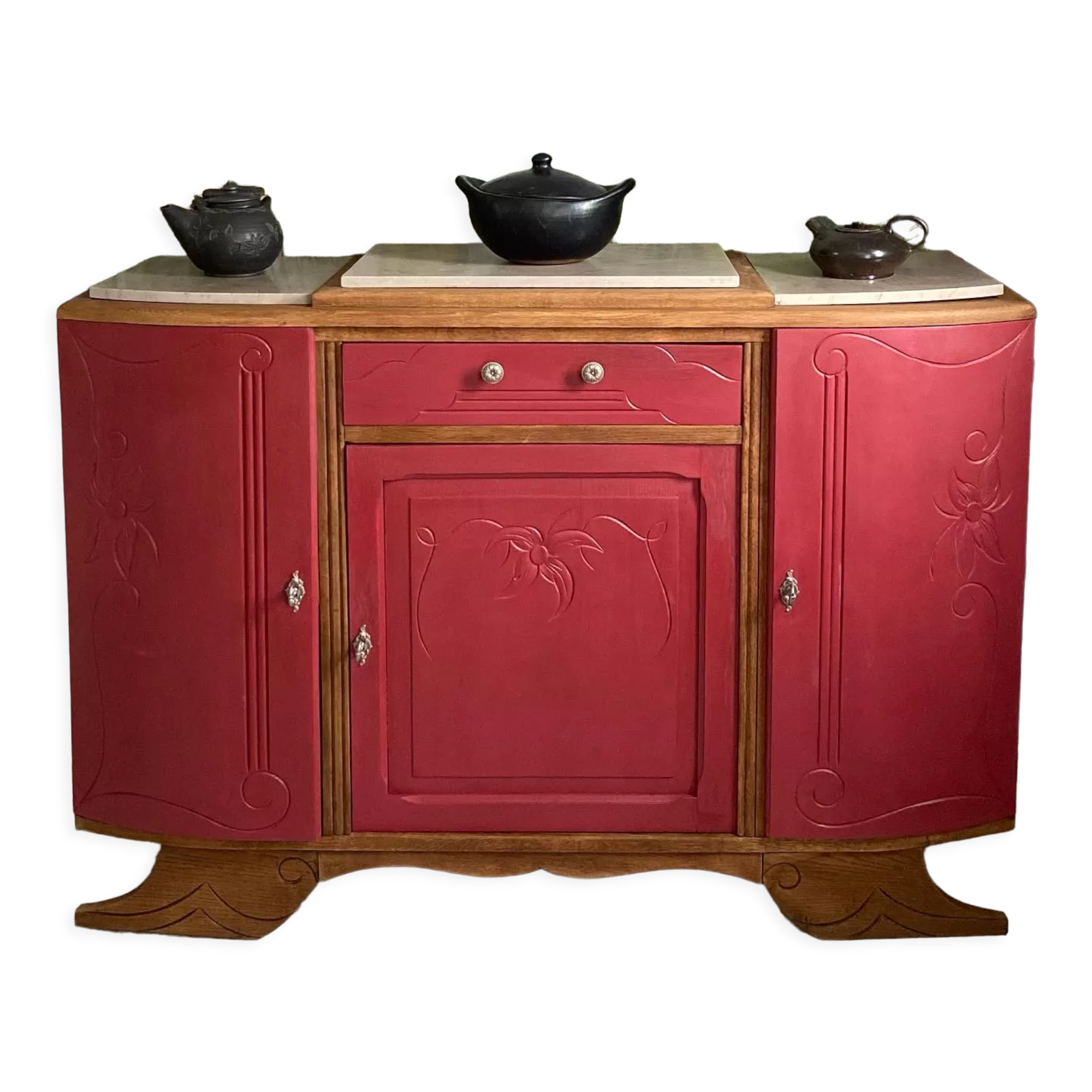 Raspberry art deco buffet
