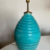 XXL lamp in turquoise blue ceramic St Clément Art Deco XXL