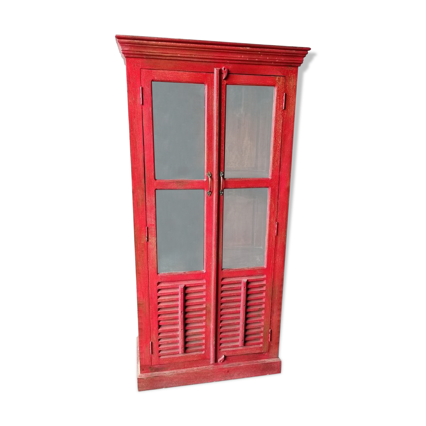 2-door red cabinet