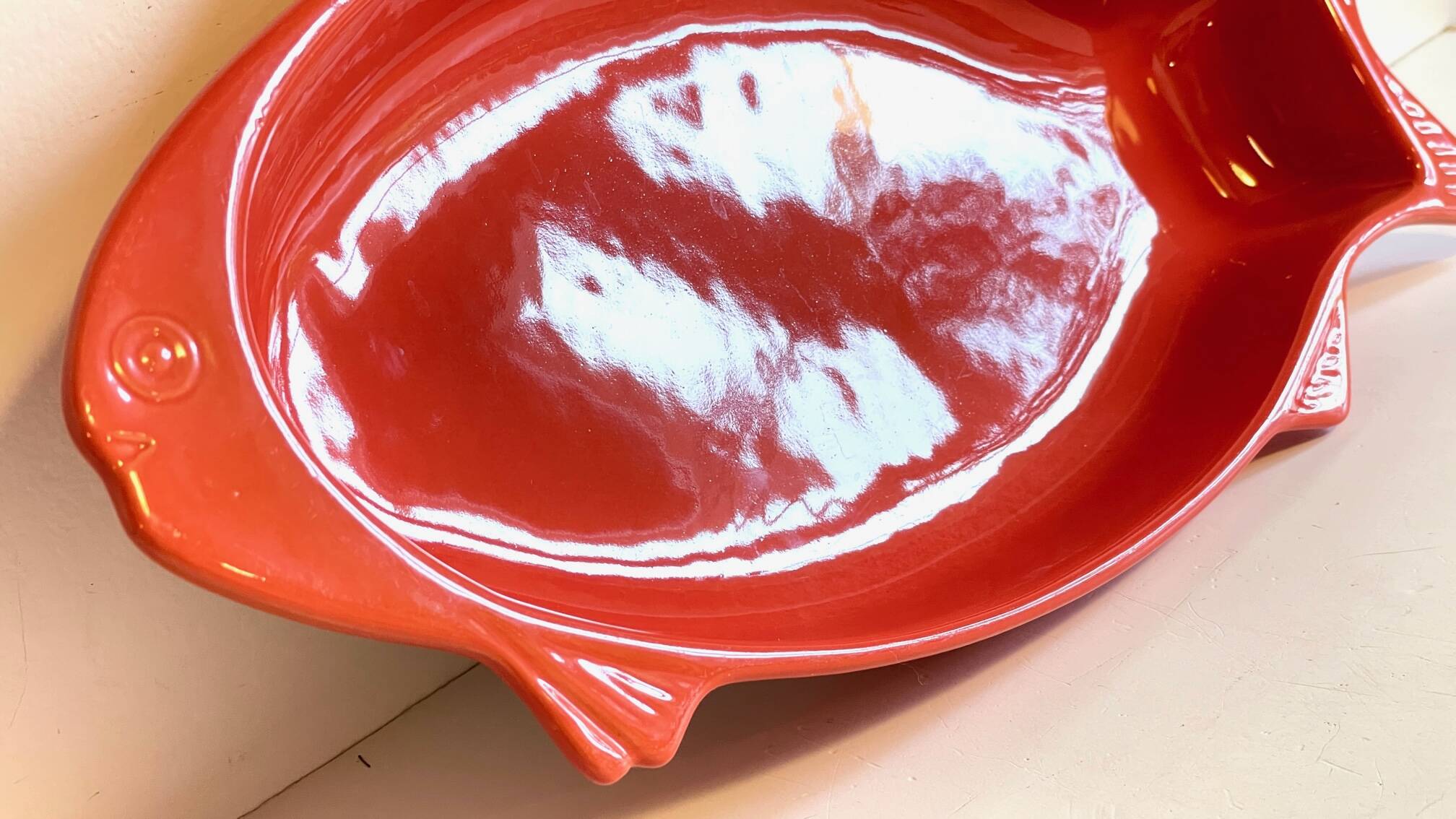 Emile Henry France ceramic dish FISH shape