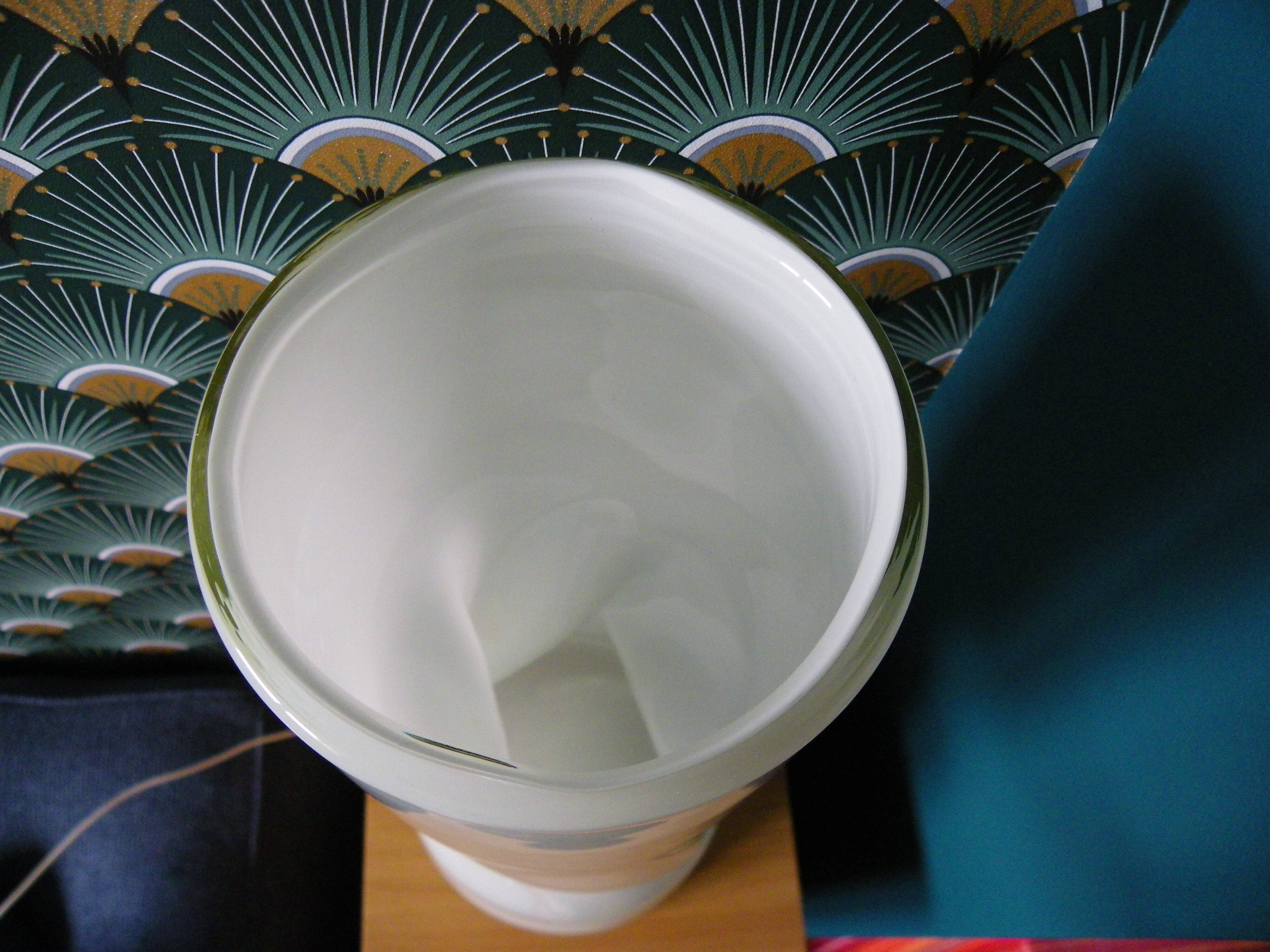 Sculptural Twisted Murano Sommerso Opaline White Vase - 37cm