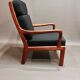 Fauteuil et son ottoman teck design scandinave 1950