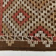 Green & Red Details Vintage Kilim Rug, Oushak Area Rug, 233x300Cm