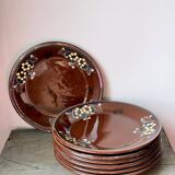 Set of old enamelled terracotta plates