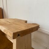 Low stool in raw wood