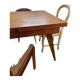 Vintage table with tapered legs.