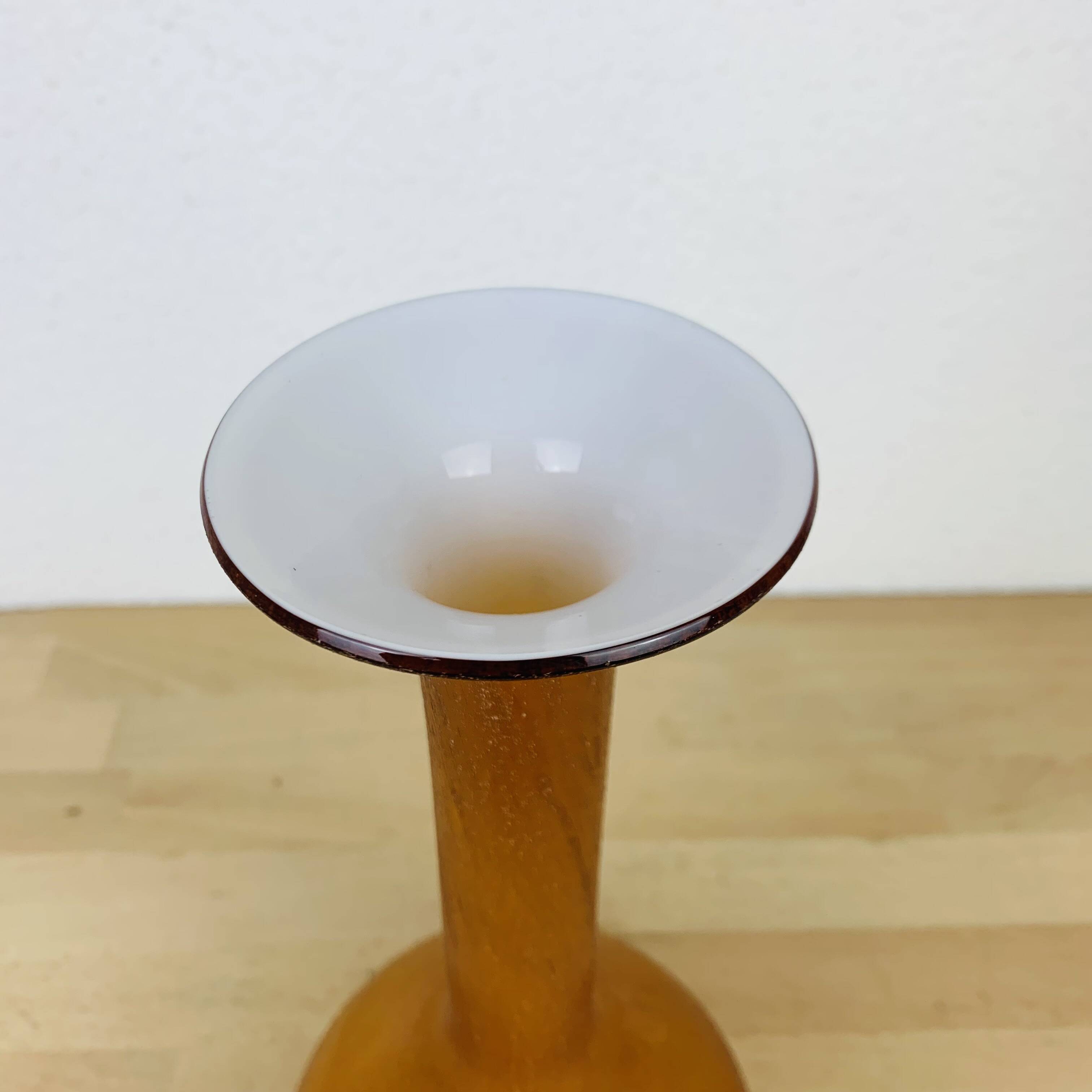 Vintage vase 70s caramel orange glass