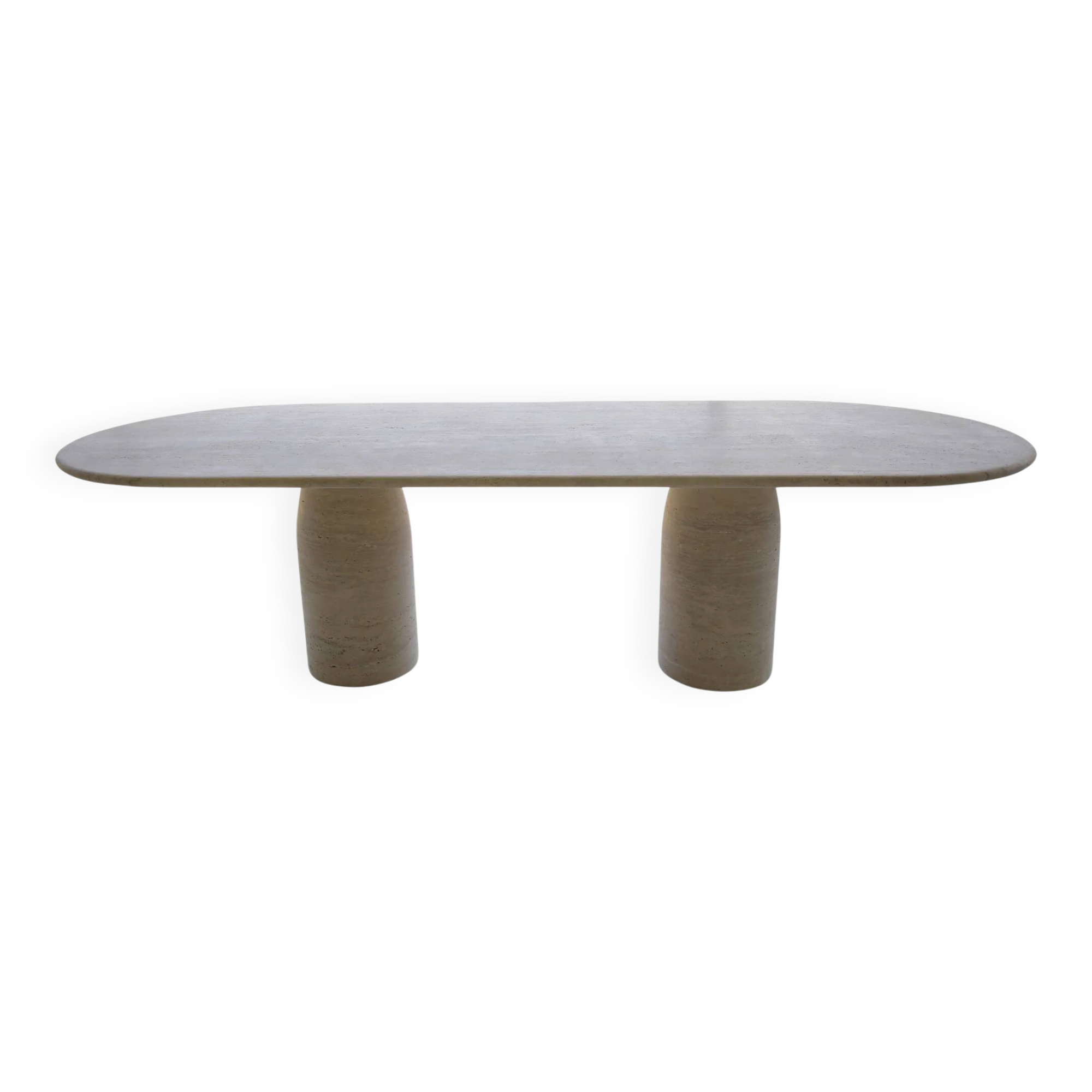 Oval Travertine Dining Table