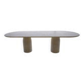 Oval Travertine Dining Table
