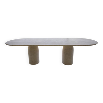 Oval Travertine Dining Table