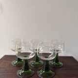 Vintage maximalist twisted green stemmed wine glass roemer