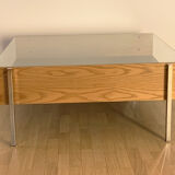Table basse Habitat en verre et bois
