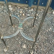 Vintage metal and glass side table