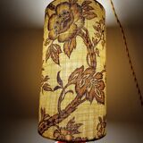 Vintage 1960s floral fabric portable lamp