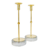 Set of 4 mid-century candle holders Ystad Metall, Sweden, 1950s