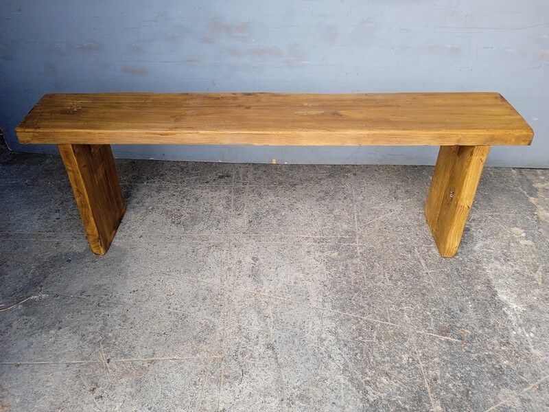 Solid wood bench patinated 140cm