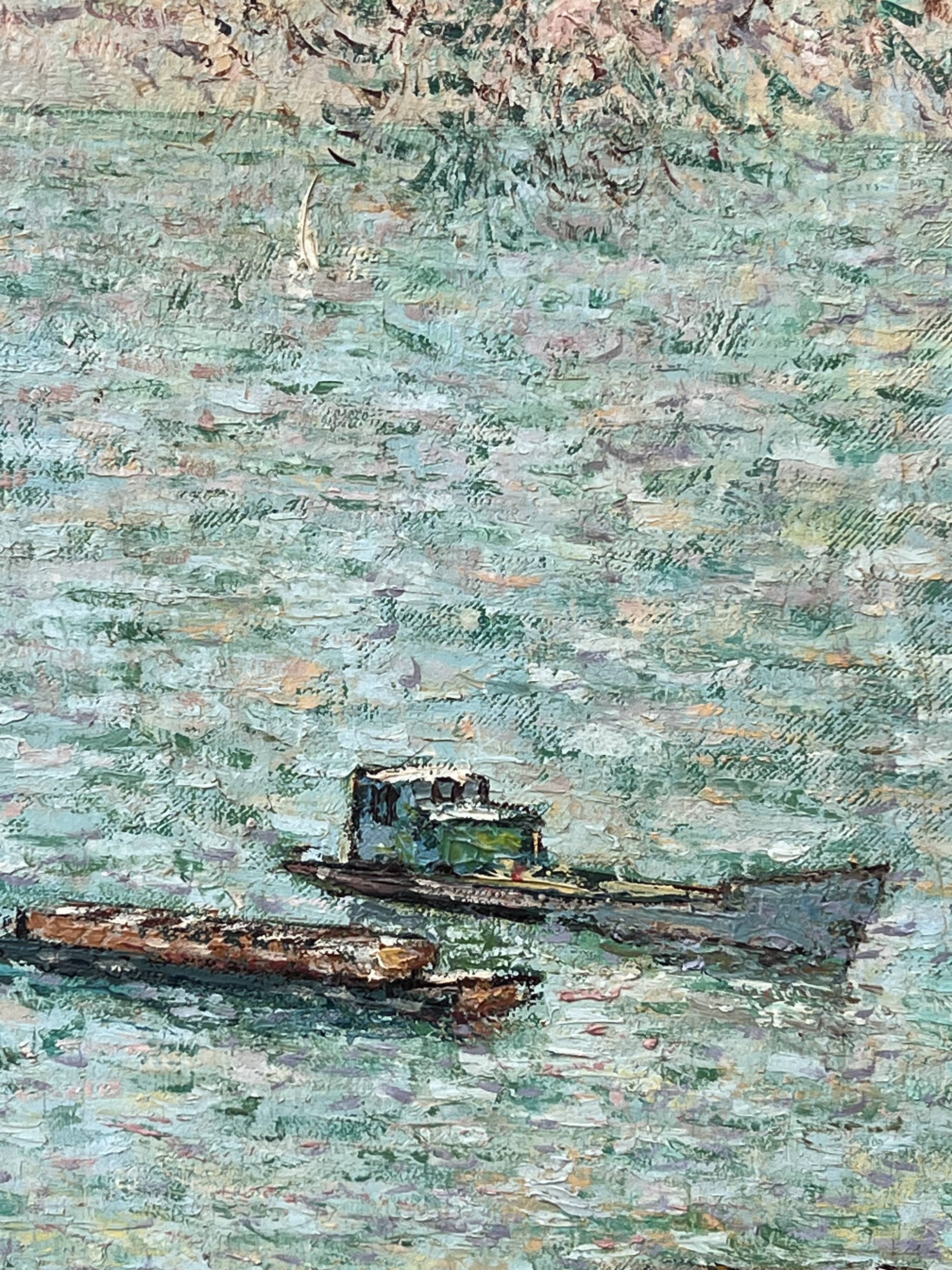 Jean vollet (1935-2015) arcachon bay. claouey. oil on canvas 73 x 92cm