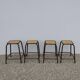 4 vintage stackable workshop stools from Mullca.