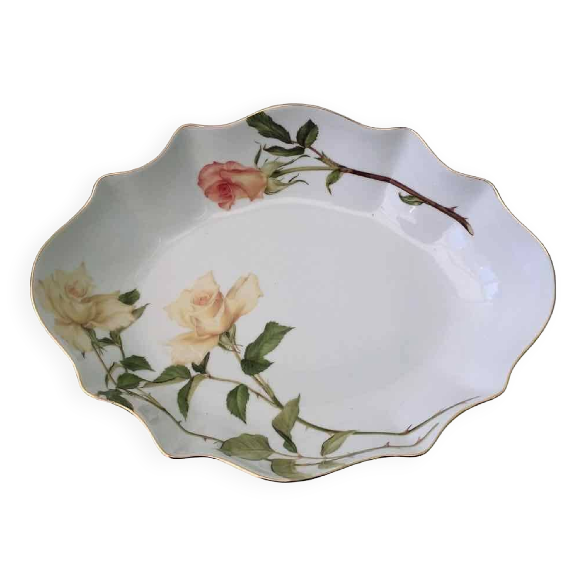 Hand painted porcelain fruit bowl