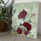 Oil on canvas flowers