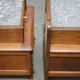 Pair of wooden nightstands, art deco style wooden bedside table, wood and marble table