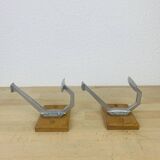 Pair of vintage aluminum coat hooks